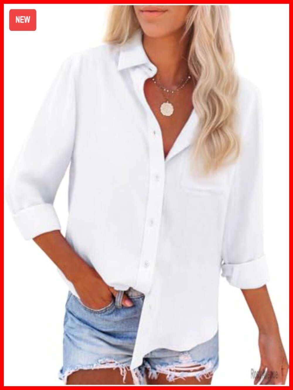 Womens Button Down Shirt 100% Cotton Oxford Long Sleeve Work Blouse